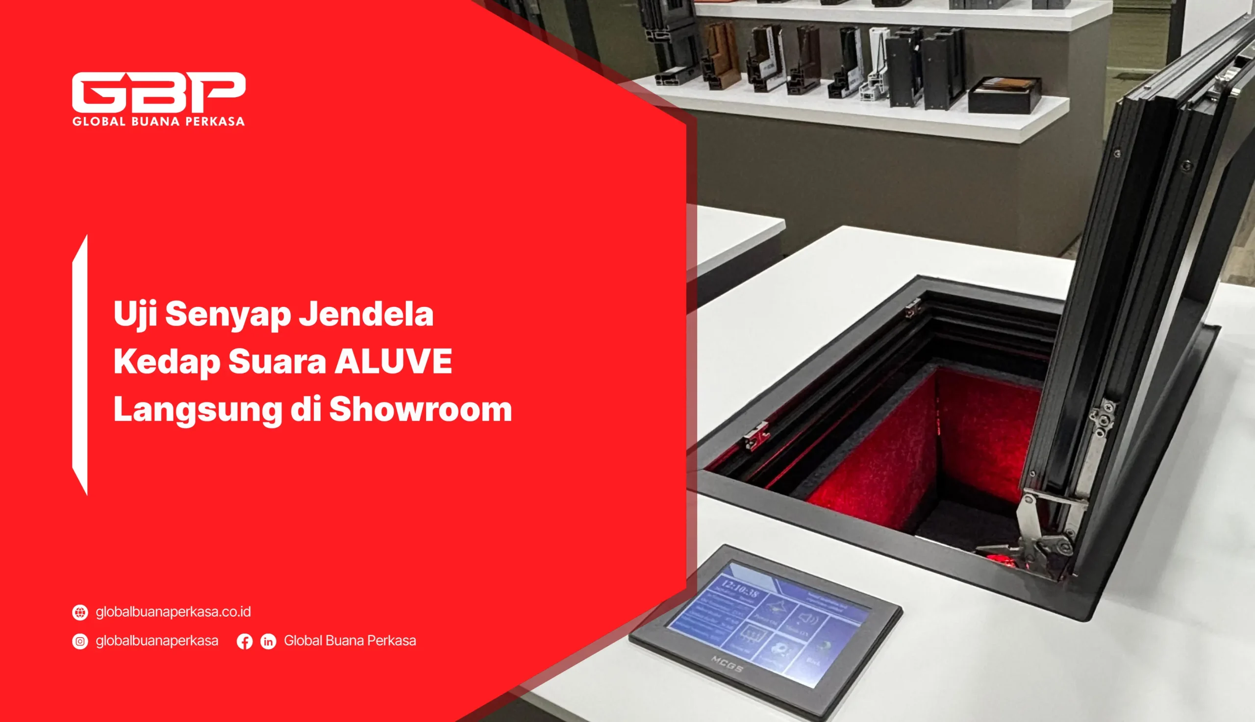 Uji Senyap Jendela Kedap Suara ALUVE Langsung di Showroom