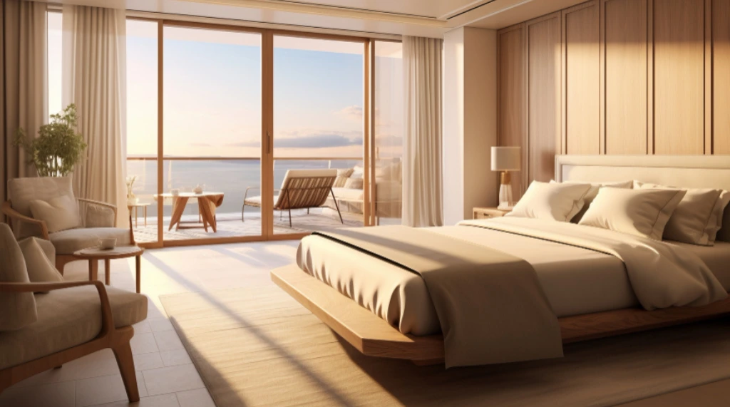 Kamar Tidur Minimalis Kayu Bernuansa Hangat