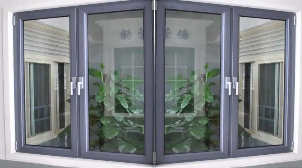 Model Jendela Aluminium Vertikal Swing Dua Panel