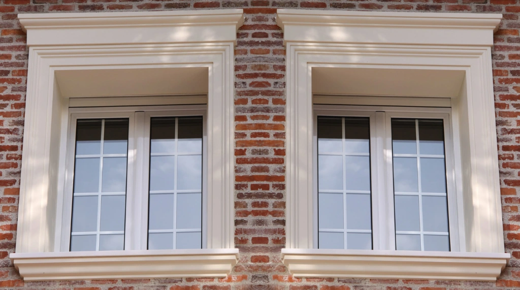 Kanopi Jendela dengan Frame Geometris Minimalis