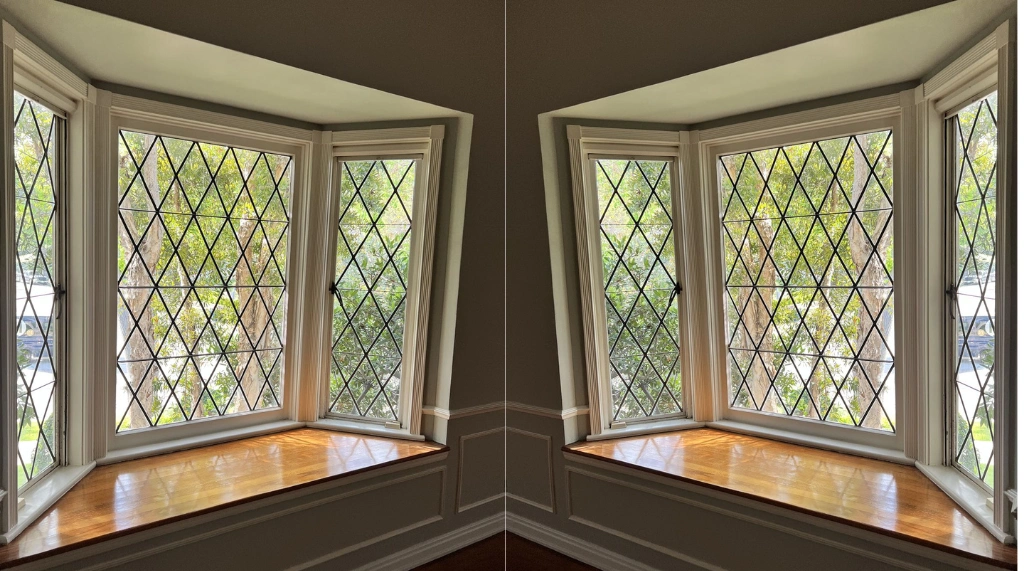 Kaca Motif Garis Diamond Pattern