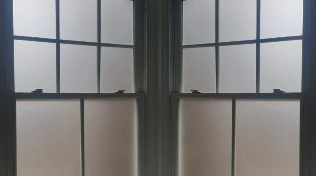 Kaca Motif Garis dengan Frosted