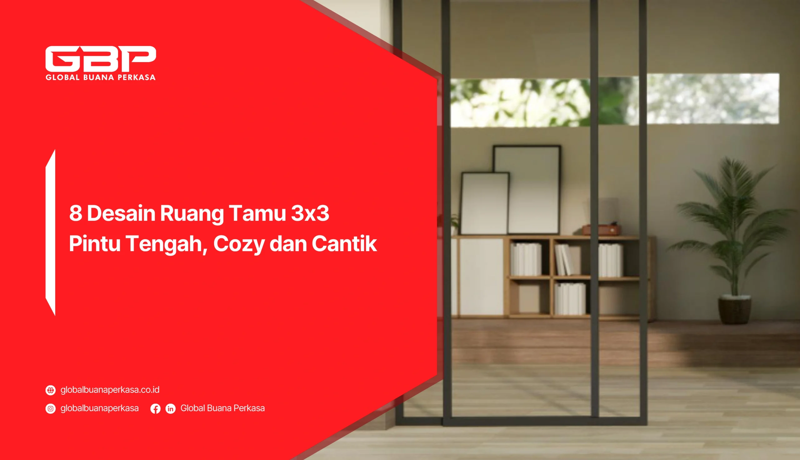 8 Desain Ruang Tamu 3×3 Pintu Tengah, Cozy dan Cantik