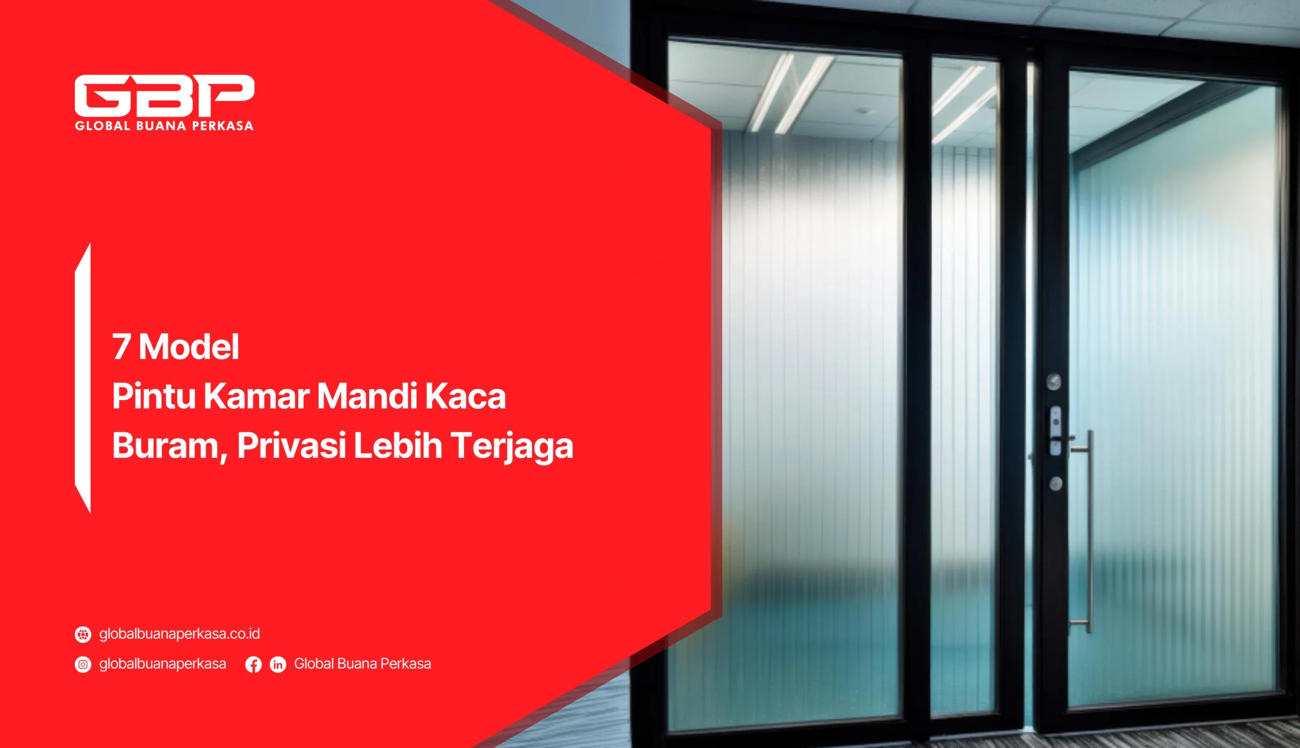 7 Model Pintu Kamar Mandi Kaca Buram, Privasi Lebih Terjaga