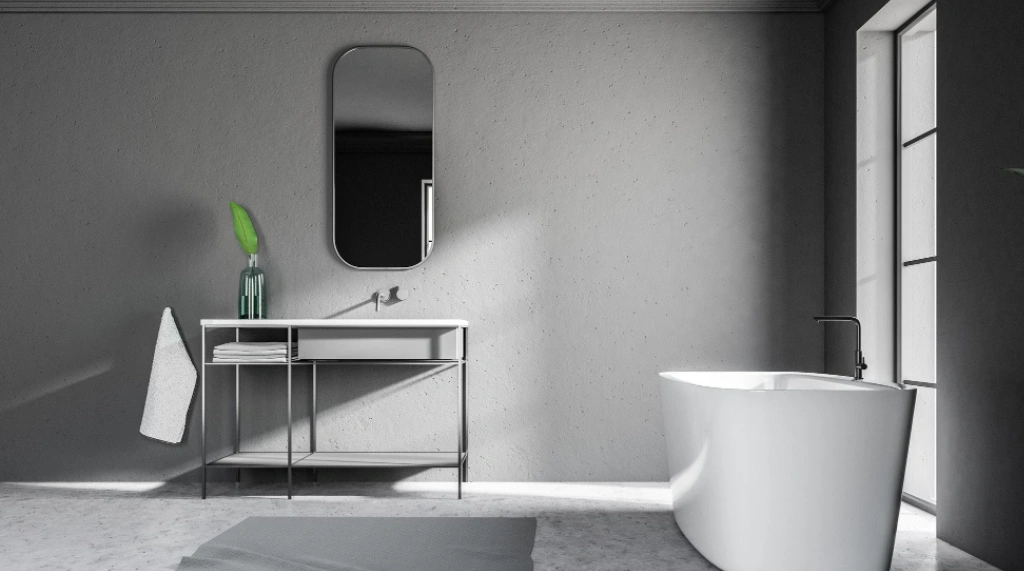 Kamar Mandi Minimalis Abu Abu Modern