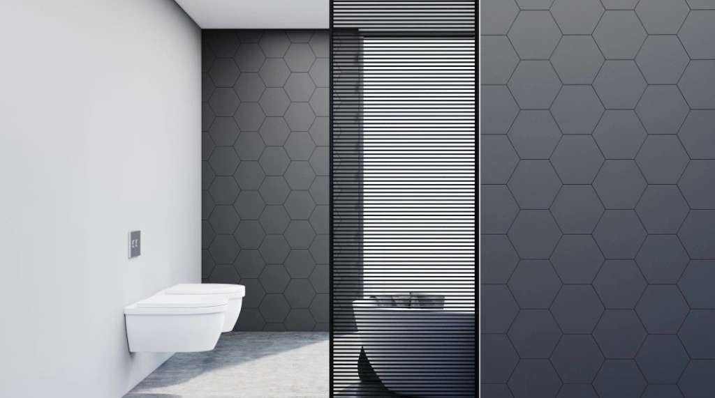Pintu Kaca Buram Motif Garis Minimalis