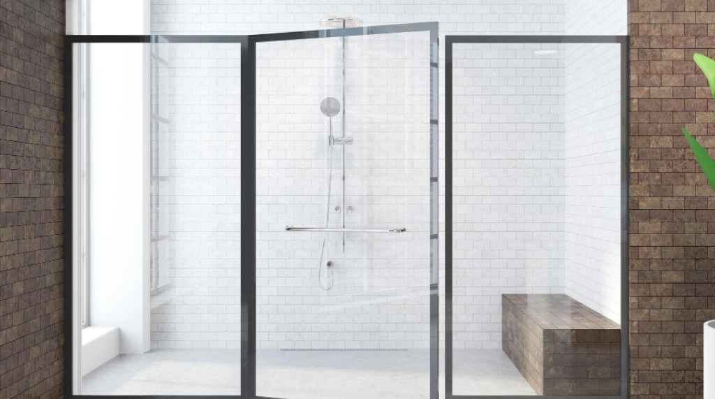 Pintu Kaca Buram dengan Handle Minimalis
